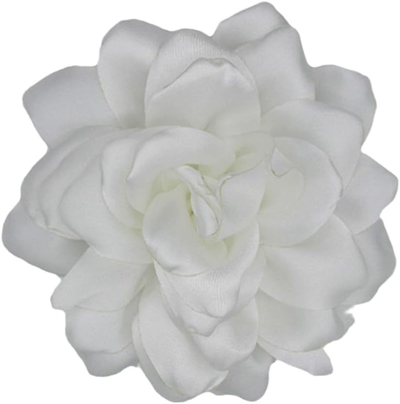 Decixde Satin Fabric Rose Flower Brooches - Handmade Floral Accessory for Wedding Party Dance Banquet Ceremony - Size: 4.72in - Image 5